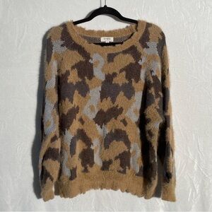 fuzzy cheetah print / camo boutique sweater